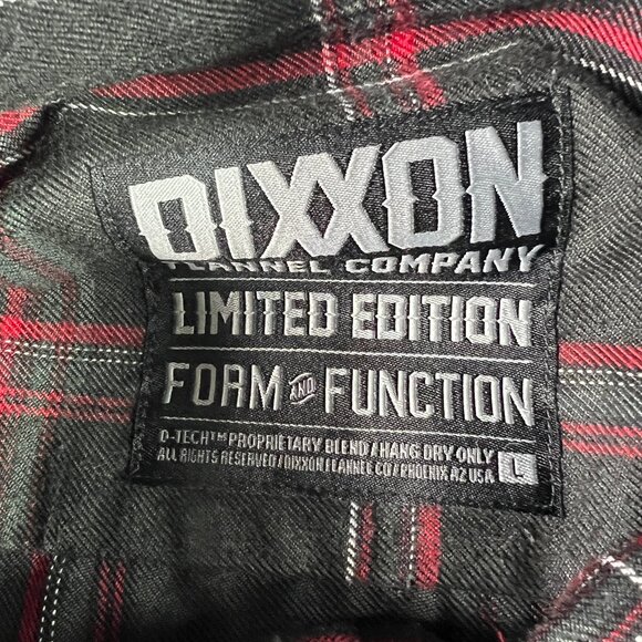 Dixxon Snap On Tool Flannel Shirt Adult Large Black Plaid Button Up Long Sleeve - Picture 8 of 16